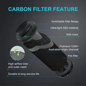 Glfilt4mhookblk Ipower 4 Inch Air Carbon Filter Odor Control Australia Virgin Premium Charcoal Black #3