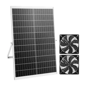 Kffkff 30w-xc12025x12z Solar Powered Ventilation Kit 30w Dual Fans For Greenhouse