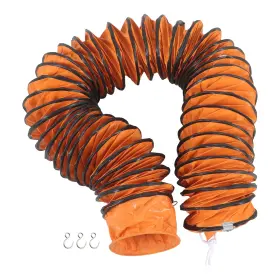 Labwork Law320970 25 Ft Pvc Ducting Hose With S Hook And Steel Support For 8 Inch Utility Blower