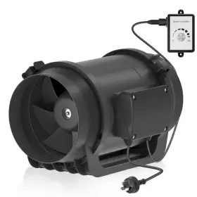 Laybus 445032644694 8 Inch 760 Cfm Black Inline Duct Fan With Variable Speed Controller Ec Motor For