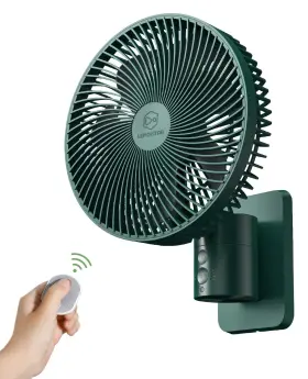 Lemoistar 744252314781 8 Inch Small Wall Mounted Fan With Remote Control 90 Oscillatin