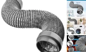 22431987 Londehuhai 4 Inch Dryer Vent Hose 5 Feet Long Heavy Duty Aluminum Flexible Gray