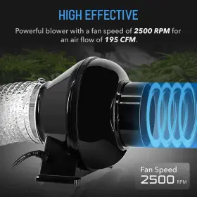 Lukvuzo 764977740375 4 Inch 195 Cfm Duct Inline Ventilation Fan Air Circulation Vent Hvac Exhaust For #3