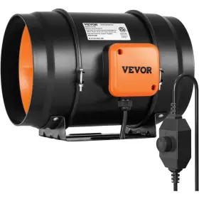 Lukvuzo 788754991774 8 Inch Inline Duct Fan 750 Cfm With Variable Speed Controller Quiet Ac-motor