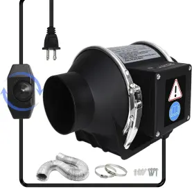 Fan09b-us Makacces 3 Inch Inline Duct Fan With Variable Speed Controller And Pipe Efficiency Smoke