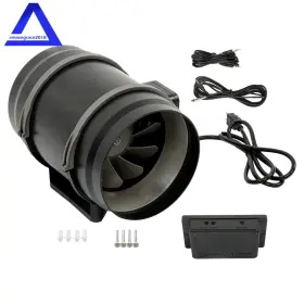Amz1838895 Marddpair 8 Inch Inline Duct Fan Hvac Exhaust Blower Kit Ec Variable Speed Control Black
