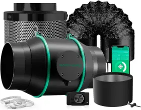 Mars Hydro 744110913934 6 Inch Smart Inline Fan Combo With Variable Speed Controller Temperature And H