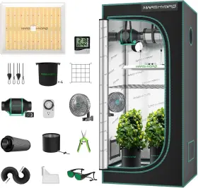 Ts1000 Mars Hydro 973280370207 3x3 Grow Tent Kit Complete 150w Dimmable Full Specturm 2.3x2.3x5.2ft G