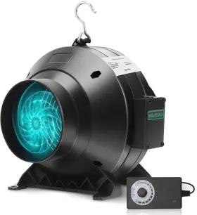 Melonfarm Mfdf4tall 4 Inch 190 Cfm Inline Duct Fan With E12 Speed Controller Ventilation Exhaust Fo
