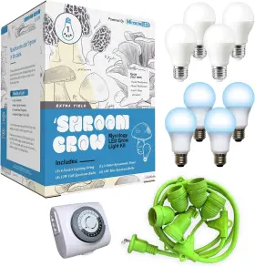 801234 Miracle Led Shroom Grow Light Kit For Oyster Shiitake Mushrooms 4 6500k 12w