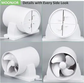 Moonjor 313045935962 Mini Ducting Blower Ventilation Fan Abs 70cfm Duct With Back Damper And Power Co #3