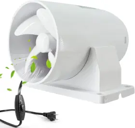 Moonjor 313045935962 Mini Ducting Blower Ventilation Fan Abs 70cfm Duct With Back Damper And Power Co