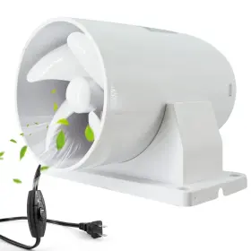 Moonjor 731916832521 Mini Ducting Blower Ventilation Fan Abs 70cfm Duct With Back Damper And Power