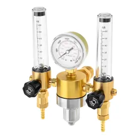 0-60cfh Mtsooning Pcn598 Dual Output Argon Regulator Gas Flow Meter Mig Tig Cga580