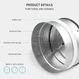 Neverest 4054503017276 Rki 4 Inch - Backdraft Damper Shutter Inline For Dryer Duct #3