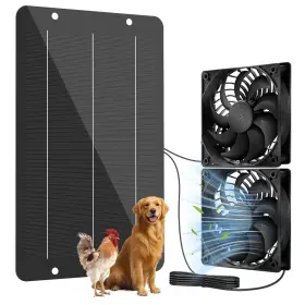 Ipx7 Nhzotud 797457654992 Solar Powered Fan Kit 12.6 Inch Weatherproof 15w Panel Wi