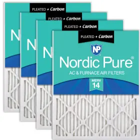 14x20x1m14 Nordic Pure C-4 14x20x1 Actual Size 13 1/2 X 19 3/4 Pleated Air Filters