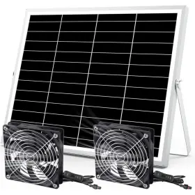 Ipx7 Objlgev 313052485474 20 W 16.5 Inch Polycrystalline Solar Powered Dual Exhaust Intake Fans With