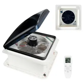 B0dnytjxrv Outprize Rv Roof Vent Fan 12v 14 Inch With Remote Led 10-speed Rain Sensor