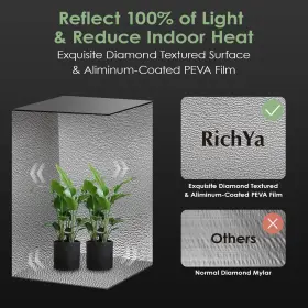 Richya 734598235345 48ftftx48ftftx80ftft Grow Tent 4x4 Plants Oxford Cloth Peva And High Reflec #3