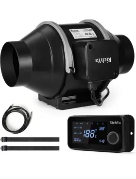Vf-4e Richya 4-inch Intelligent Inline Duct Fan With Variable Temp Humidity Controller