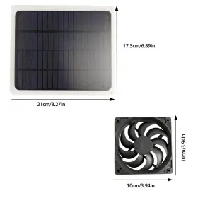 S-snail-oo 188752025411 Solar Panel Powered Fan Mini Ventilator 10w/5w Exhaust For Greenhouse Mot #2