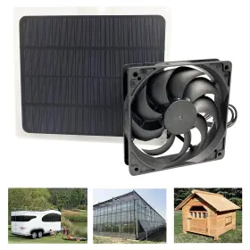 S-snail-oo 188752025411 Solar Panel Powered Fan Mini Ventilator 10w/5w Exhaust For Greenhouse Mot