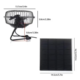 S-snail-oo 188752025756 Solar Panel Powered Fan Mini Ventilator 10w/5w Exhaust For Greenhouse Mot #2