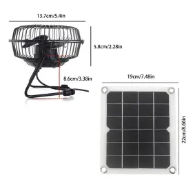 S-snail-oo 188752025763 Solar Panel Powered Fan Mini Ventilator 10w/5w Exhaust For Greenhouse Mot #2