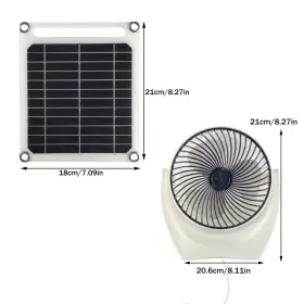 S-snail-oo 921570986041 Solar Panel Powered Fan Mini Ventilator 10w/5w Exhaust For Greenhouse Mot #2