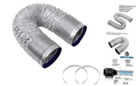 Sp-sv-4-10 Senpeng Flexible 4 Inch Aluminum Ducting Non-insulated Heavy-duty 4in X 10ft Silver