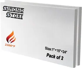 V4-1524 Simond Store Ceramic Fiber Insulation Board - 2300f 1 Inch X 15 24 2 Pack