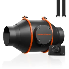 Sf-4inlinefan Spider Farmer 4 Inch Inline Duct Fan 205 Cfm Quiet Ec Motor With Rj12 Speed Controller