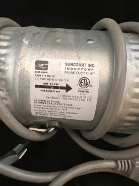 Db204 Suncourt 066028000057 4 Inch Inductee Inline Duct Fan With Cord - New #2