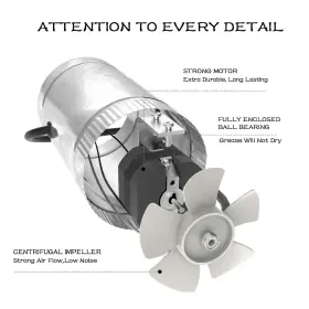 Sunstream 445032294288 4 Inch Inline Duct Booster Fan 105 Cfm Ventilation Hvac E #3