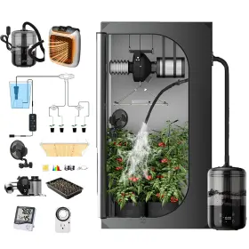 S1000 Supergrower 779172980938 Upgrade 32x32 Inch Integrated Auto Grow Tent Complete Kits System Led