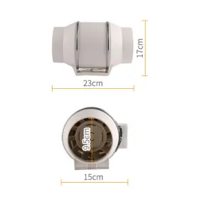 Hf-100p Tbvechi 4 Inch Inline Duct Fan 35w 220cfm Ventilation Exhaust Blower Fans Quiet Copper Motor #3