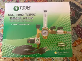 702717 Titan Controls Co2 Two Tank Regulator With Shut Off Valves- Greenhouse Grow Room