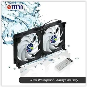 Ip55 Titan Technology V2 12v Dc Twin 14cm Waterproof Motorhome Refrigerator Fans Only
