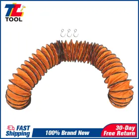 Tool Library Tl8880170 8in X 25ft Pvc Flexible Duct Hose For Blower Fan With S Hook And Steel Support