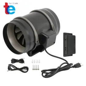 Tr85530 Turitrade Inline Duct Fan Plastic Abs 8 Inch 807cfm Temperature And Humidity Controller Ec Motor