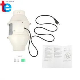 Tr85558 Turitrade 280 Cfm Duct Fan 4 Inch Inline Ventilation Exhaust For Vent Bathroom Kitchen