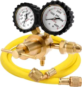 Tutor Auto 708686961072 Nitrogen Regulator With 60 Inch Hose For Hvac Purge 0-800 Psi Output Pressure