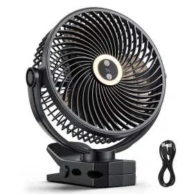 Jgsfsbxk8inc7rk1g001 Uimoso Portable Rechargeable Clip Fan With Usb 3 Speeds Light Strong Clamp