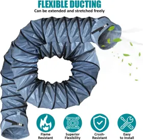 Uninetic 692622841514 33ft Premium Pvc Flexible Duct Hosing For Exhaust Fan 16 Inch #3