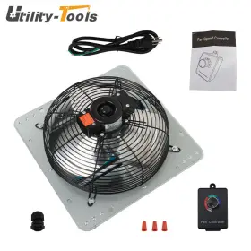 Ut3470148 Utility-tools Ndustrial Speed Wall Mount Garage Attic With Controlle 12 Inch Shutter Exhaust Fan