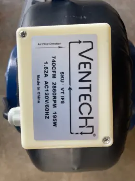 Vt-if8 Ventech Vt If8 740 Cfm 8 Inch Inline Exhaust Fan And Variable Speed Controller #2