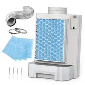 Bkdryer2024-1 Ventifan Indoor Dryer Vent Kit With Stainless Steel Polyester Filter 4 Pieces Baige