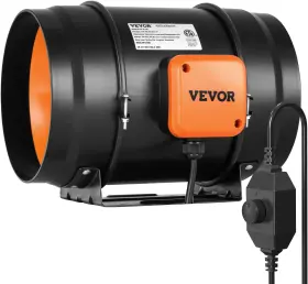 Vevor 313091021008 Inline Duct Fan 8-inch 750 Cfm With Variable Speed Controller Quiet Ac-motor V