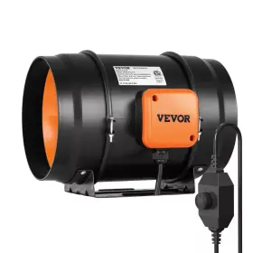 Vevor 313106890872 Inline Duct Fan 8 Inch 750 Cfm With Variable Speed Controller Quiet Ac-motor Vent